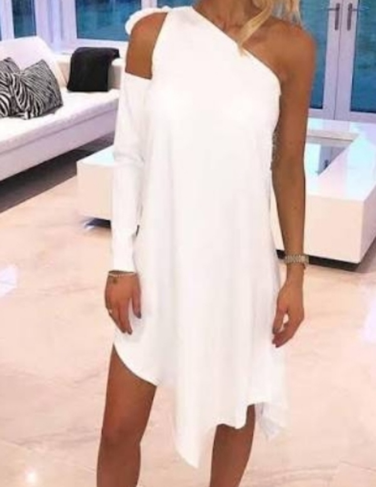 SAX 5th Ave One Sleeve Irregular Hem Casual Dress